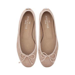 Josefinas Portugal VEGAN SUEDE BEIGE Ballerina Flats in Nude | Size 7.5 US